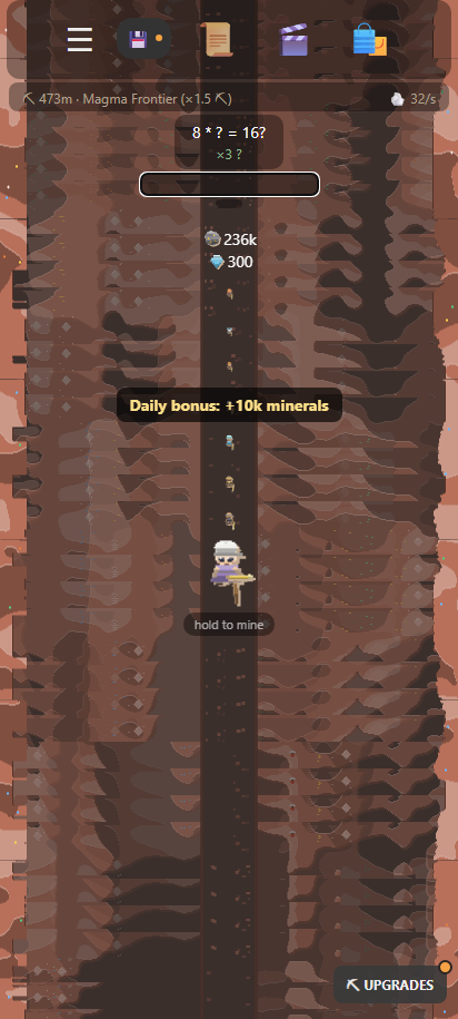 Mines of Idle Doomath gameplay